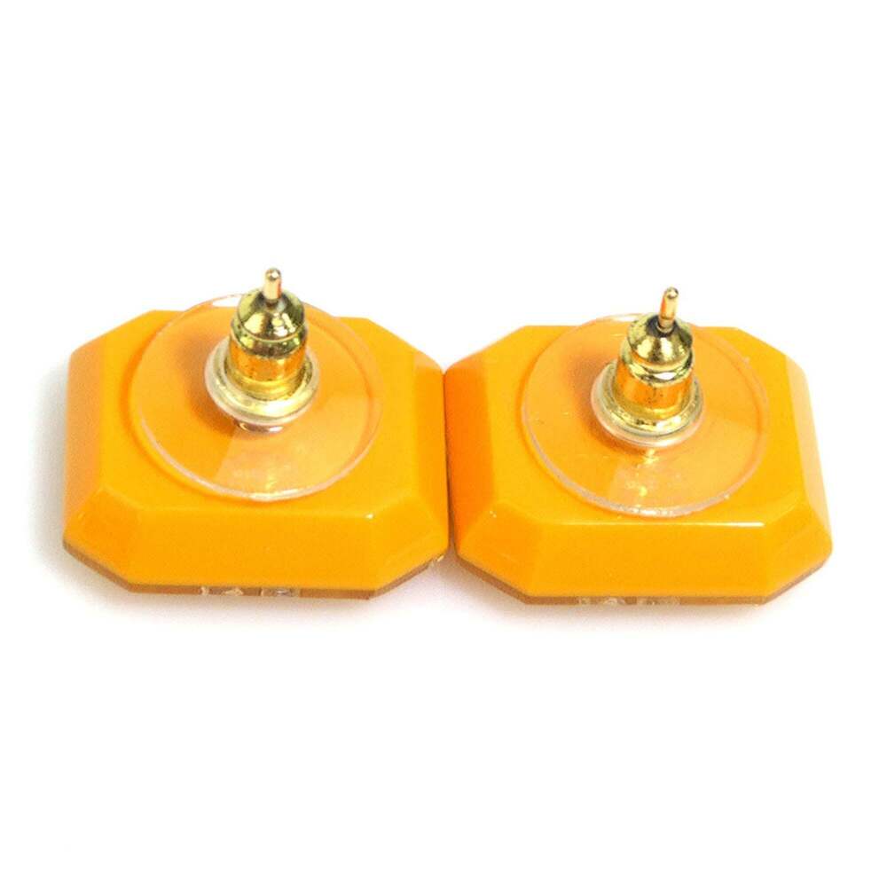 CHANEL Yellow Logo Earrings - Picture 5 of 8
